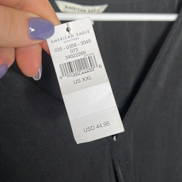 NWT American Eagle Black Faux Wrap BodySuit - Picture 5 of 12